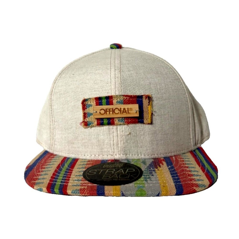 Official Strapback Hat Bamboo Multicolor Pattern Brim Adjustable Cap Streetwear